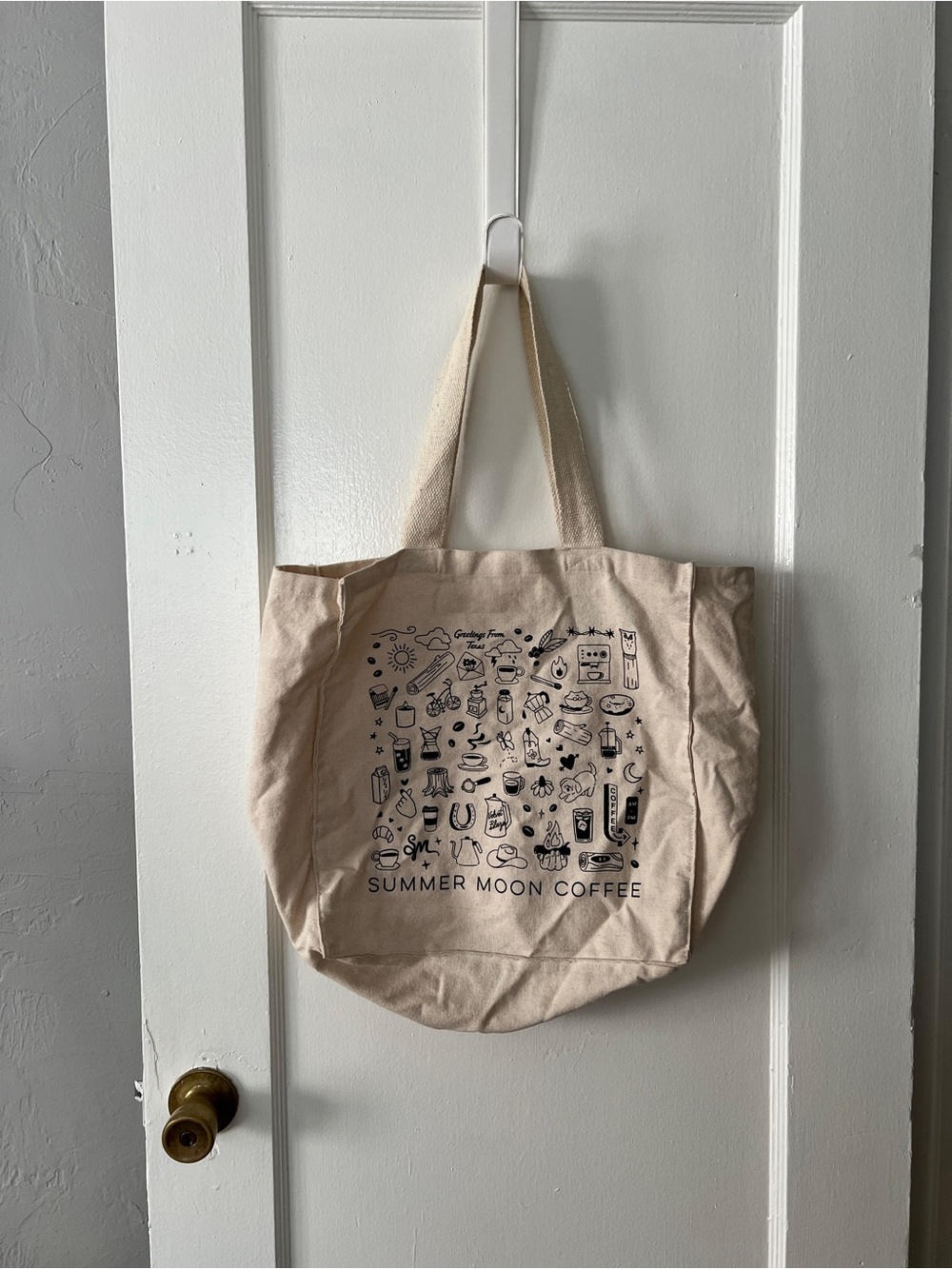 Summer Moon Coffee Beige Canvas Tote